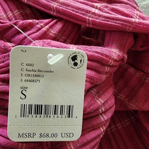 Free People Snow Bunny Girlfriend Long Sleeve Striped Shirt Small NWT - Picture 4 of 10